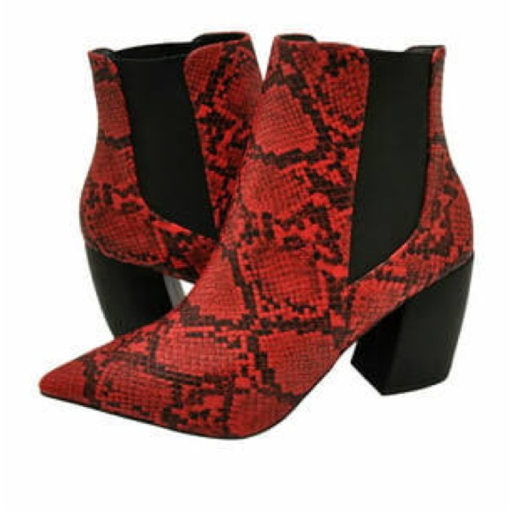 🆕❤️‍🔥 NEW Red & Black Milkway Boots - Size 6 - Qupid - BRAND NEW!! - Picture 3 of 5